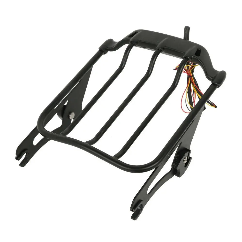 Voodoo Cycle House Two-Up Luggage Rack W/ LED Light For Harley-Davidson Touring Models Road King Street Electra Glide Ultra Limited 2014-UP
