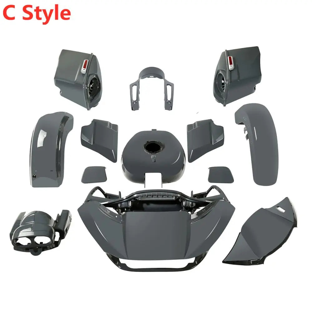 Voodoo Cycle House Custom Complete Gunship Gray Body Kit For Harley-Davidson Touring Models Road Glide Special Limited CVO 2015-UP