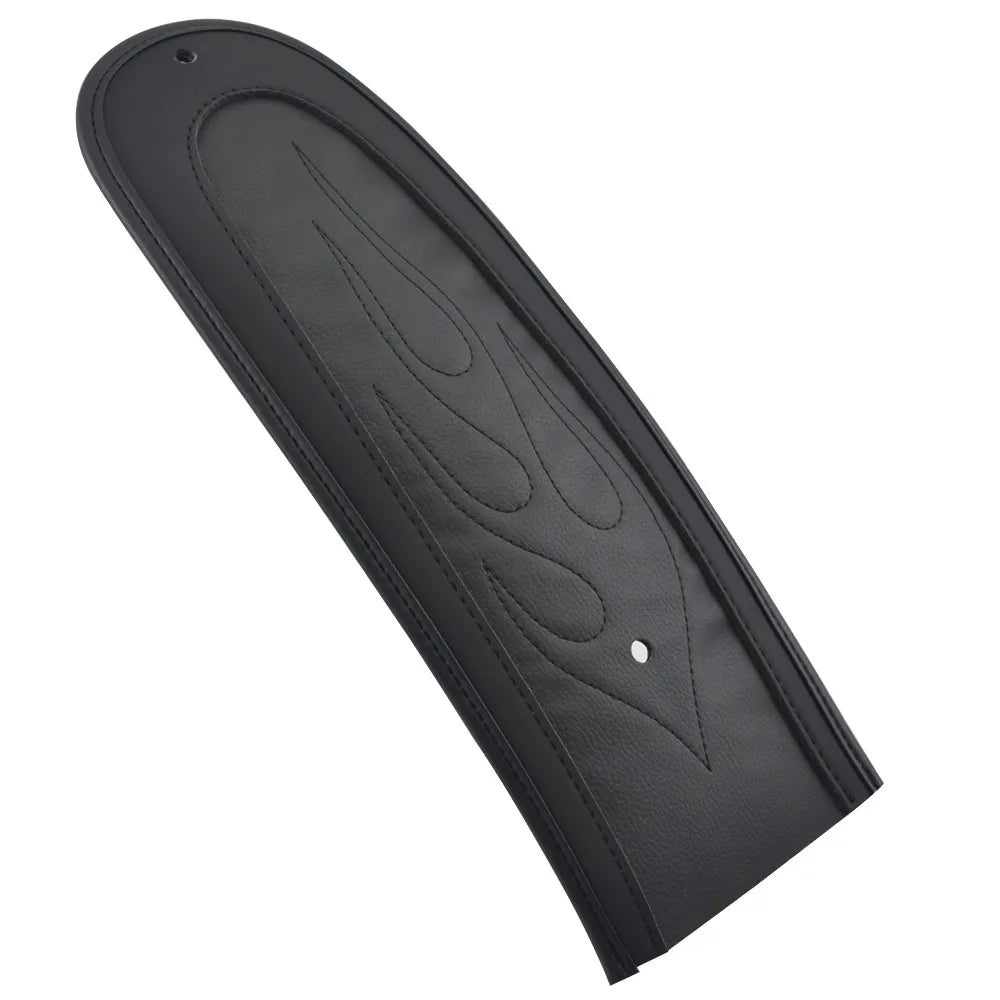 Voodoo Cycle House Black Rear Fender Bib Cover Pad Flame Stitch Leather For Harley Dyna Wide Glide Fat Bob Low Rider 2006-2017