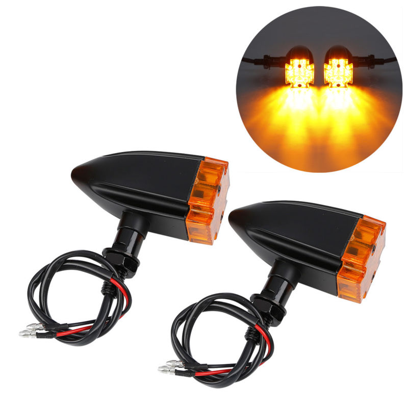 Voodoo Cycle House Amber Iron Cross LED Bullet Turn Signals For Harley-Davidson & Custom Applications