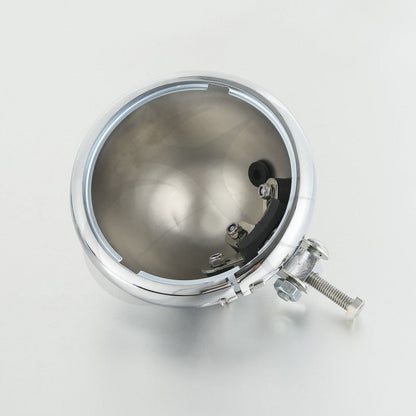 Voodoo Cycle House 5.75" Headlight Housing With Mounting Block Chrome For Harley-Davidson & Custom Applications Dyna Fat boy Forty Eight XL1200X FXDB