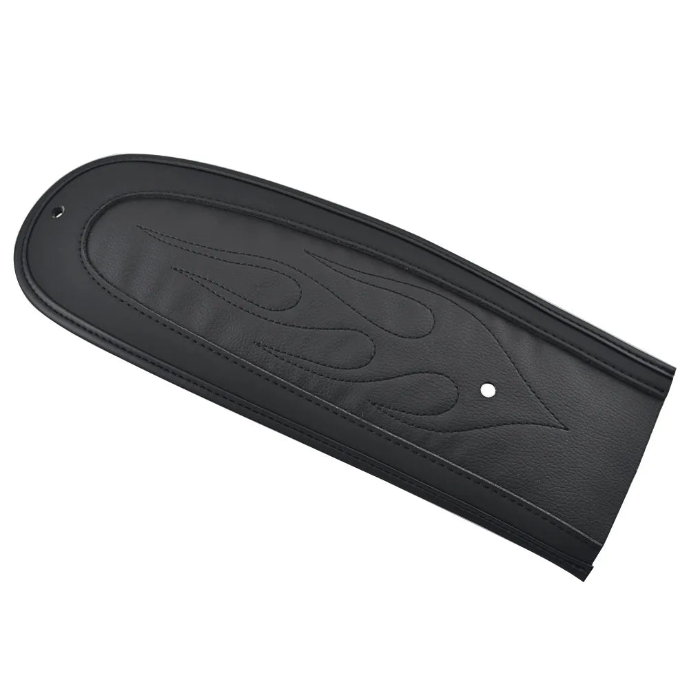 Voodoo Cycle House Black Rear Fender Bib Cover Pad Flame Stitch Leather For Harley Dyna Wide Glide Fat Bob Low Rider 2006-2017