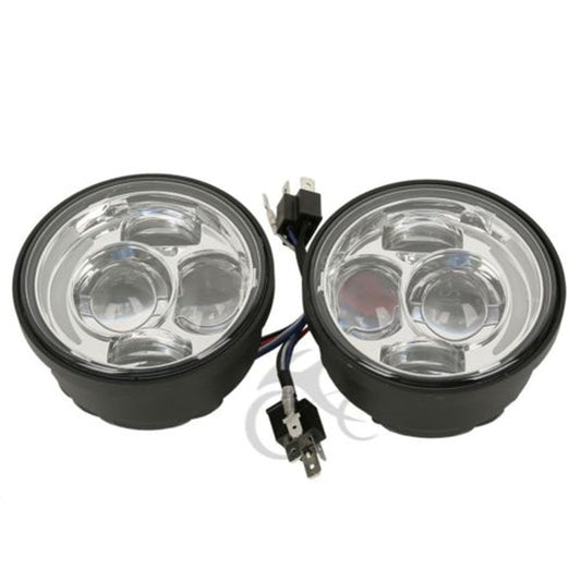 Voodoo Cycle House Custom 4.65" LED Headlights/Fog Lights For Harley-Davidson Fat Bob FXDF 2008-2016