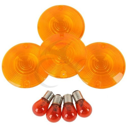 Voodoo Cycle House Turn Signal Lens & Bulbs For Various Harley-Davidson Models & Custom Applications