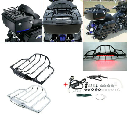 Voodoo Cycle House Tour Pack Luggage Rack W/ LED Light For Harley-Davidson Touring Models Road King Street Electra Glide 2014-UP