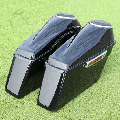 Voodoo Cycle House Custom Saddlebags With 6 1/2" Speaker Lids For Harley-Davidson Touring Models Electra Street Glide Road King 2014-UP