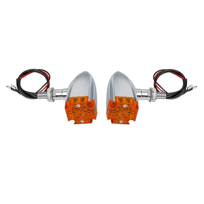 Voodoo Cycle House Amber Iron Cross LED Bullet Turn Signals For Harley-Davidson & Custom Applications