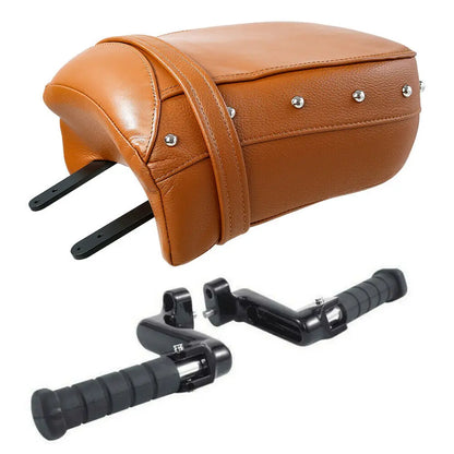 VOODOO CYCLE HOUSE Leather Rear Seat  & Passener Footpegs For Indian Chief Vintage Classic 2014-2020 Dark Horse 2016-2020 Passenger