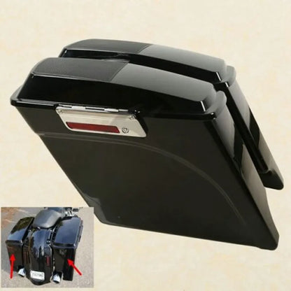 Voodoo Cycle House Custom 5" Stretched Saddlebags With 6x9 Speaker Lids For Harley-Davidson Touring Models Street Electra Glide Road King 1993-2013