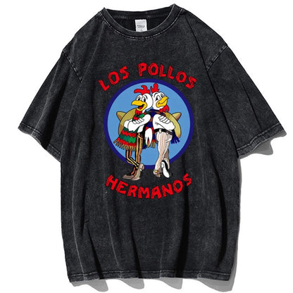 VOODOO MACHINE CO.  American Retro Washed Distressed Short Sleeve T-Shirt