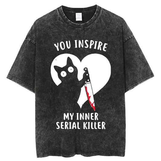 VOODOO MACHINE CO.  American Retro Washed Distressed Short Sleeve T-Shirt