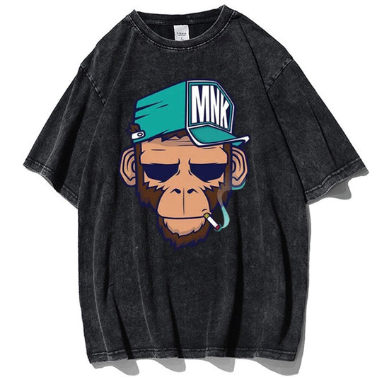 VOODOO MACHINE CO.  American Retro Washed Distressed Short Sleeve T-Shirt