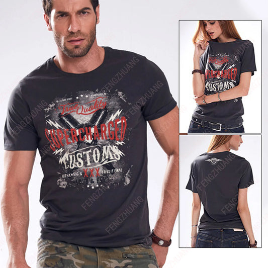Voodoo Cycle House Motorcycle Men's And Women's Cotton Short Sleeve T-shirt
