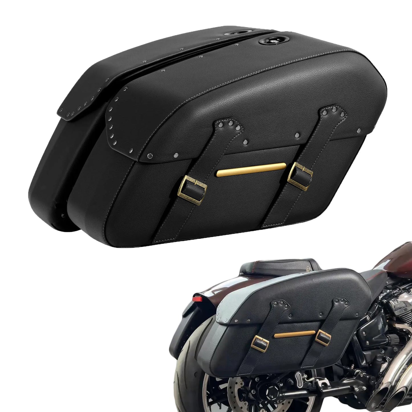 Voodoo Cycle House Custom Detachable Saddlebags For Harley-Davidson Fat Boy Breakout 114 FLFBS FLFB FXBR FXBRS 2018-UP