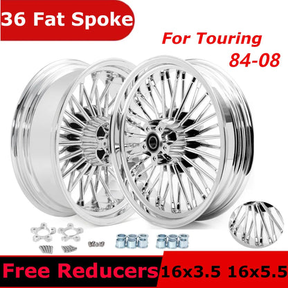Voodoo Cycle House Custom Wheels For Touring Bagger Electra Glide FLHT Road King FLHR Street Glide FLHX 84-08 Front 16" 3.5" Rear 16" 3.5" 5.5" Wheel Rim Hub