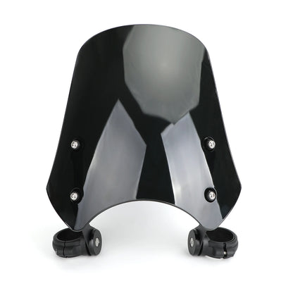VOODOO CYCLE HOUSE ABS Motorcycle Windscreen Windshield for Harley Dyna Softail Models Black