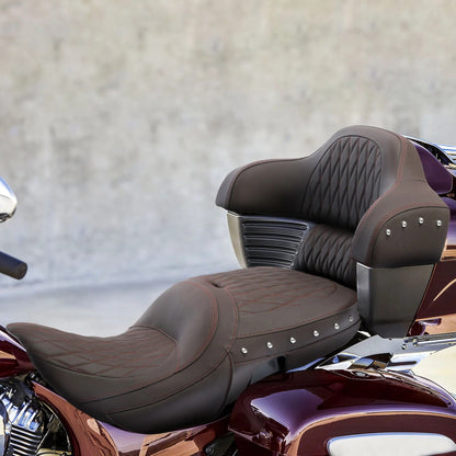 Voodoo Cycle House Custom Driver & Passenger Seat For Indian Chieftain 2014-2022 Roadmaster 2015-2022 Springfield Vintage Dark Horse