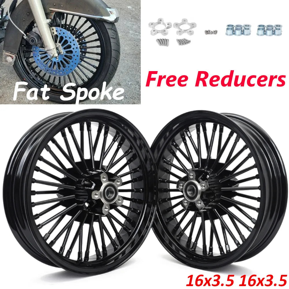 Voodoo Cycle House Custom Wheels For Touring Bagger Electra Glide FLHT Road King FLHR Street Glide FLHX 84-08 Front 16" 3.5" Rear 16" 3.5" 5.5" Wheel Rim Hub