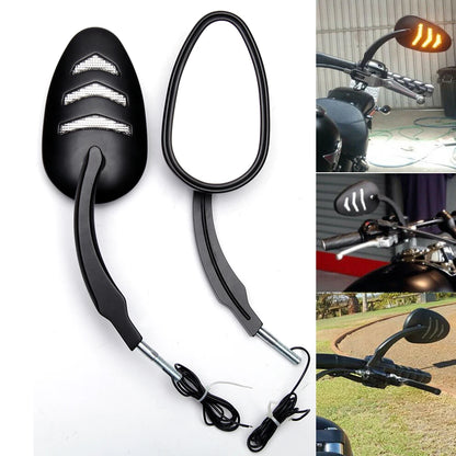 Voodoo Cycle House Custom Rearview Mirrors With LED Turn Signals For Harley Davidson