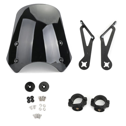 VOODOO CYCLE HOUSE ABS Motorcycle Windscreen Windshield for Harley Dyna Softail Models Black