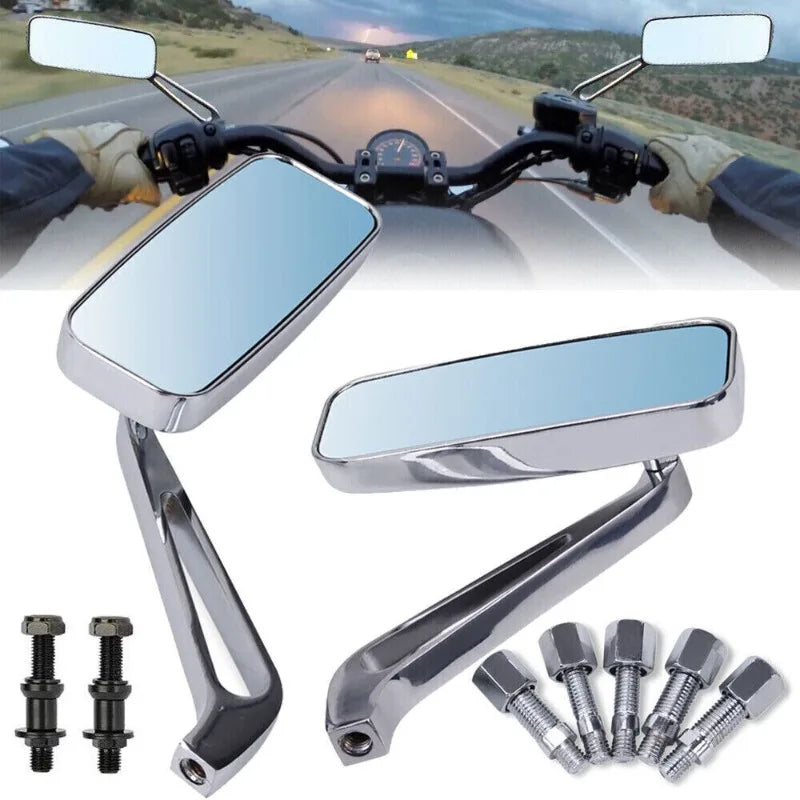 Voodoo Custoom Voodoo Cycle House Custom Chrome Mirrors for Harley Dyna Softail Sport ...