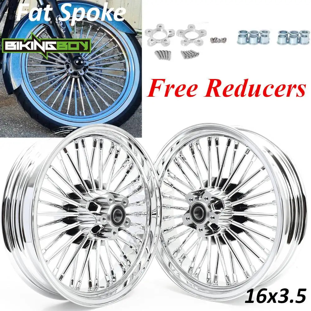 Voodoo Cycle House Custom Wheels For Touring Bagger Electra Glide FLHT Road King FLHR Street Glide FLHX 84-08 Front 16" 3.5" Rear 16" 3.5" 5.5" Wheel Rim Hub