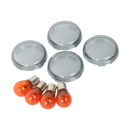 Voodoo Cycle House Turn Signal Lenses W/ Bulbs For Harley-Davidson & Custom Applications