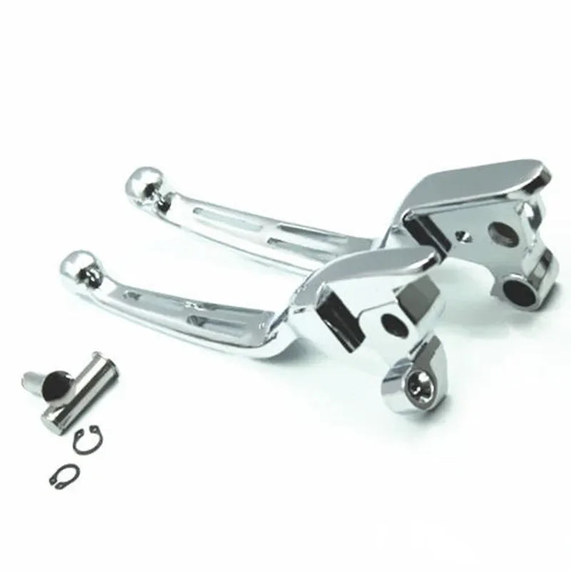 Voodoo Cycle House Custom Chrome/Black Slotted Clutch/Brake Levers For Harley Street  Road Glide FLHX FLTR Touring Trike models