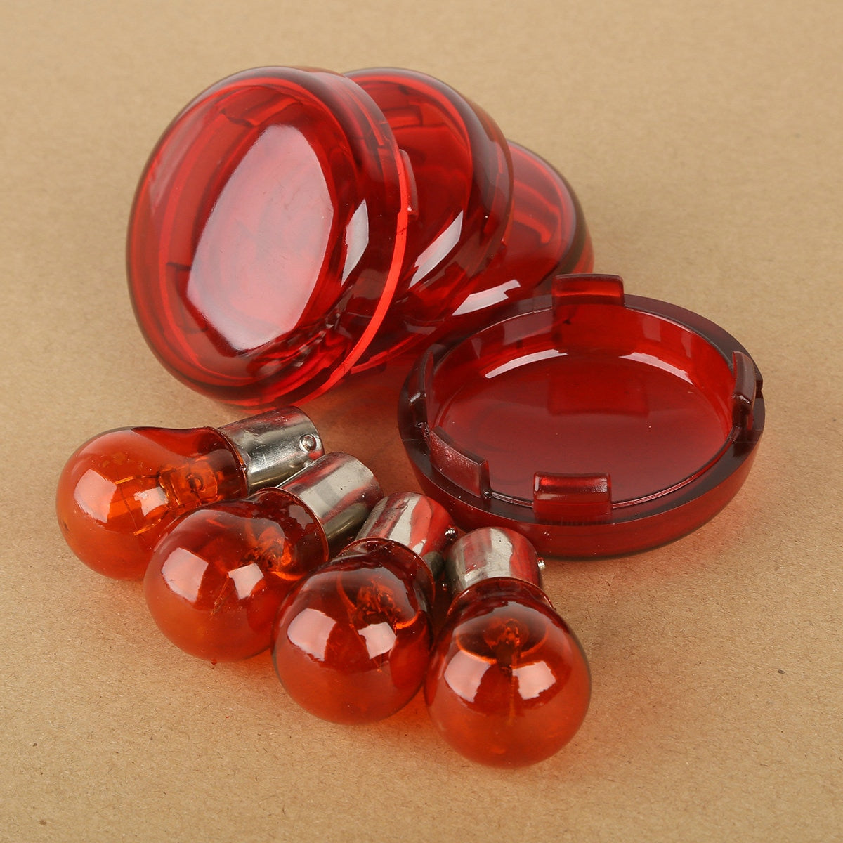 Voodoo Cycle House Turn Signal Lenses W/ Bulbs For Harley-Davidson & Custom Applications