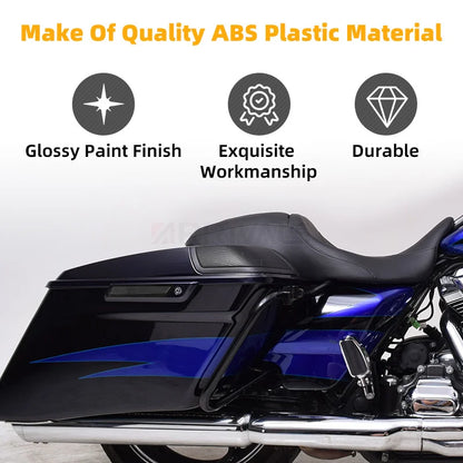 Voodoo Cycle House Custom Black Hard Saddlebag Latch Cover Smoke Reflectors For Harley Touring Road King Road Glide Street Glide 2014-up