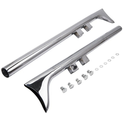 Voodoo Cycle House Custom 36" Fishtail Exhaust Slip On Mufflers Chrome For Harley-Davidson Touring Models