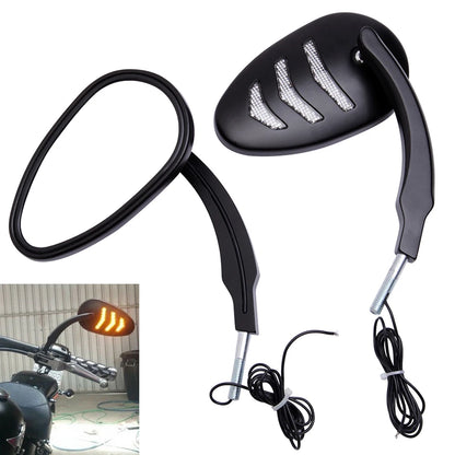 Voodoo Cycle House Custom Rearview Mirrors With LED Turn Signals For Harley Davidson