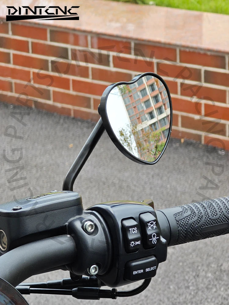 Custom Heart Shaped Rearview Mirrors Universal For Switchback FLD Street Bob FXDB Fat Bob FXDF Low Rider FXDL Wide Glide FXDWG