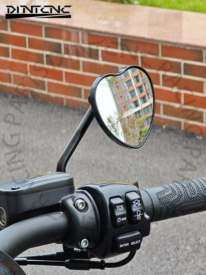 Custom Heart Shaped Rearview Mirrors Universal For Switchback FLD Street Bob FXDB Fat Bob FXDF Low Rider FXDL Wide Glide FXDWG