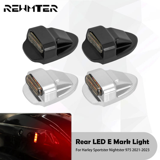 Voodoo Cycle House Custom Motorcycle Rear Marker LED Amber Turn Signals Indicator Brake Running Lights For Harley Sportster Nightster 975 2021-2023 Indian Motorcycles & Custom Applications