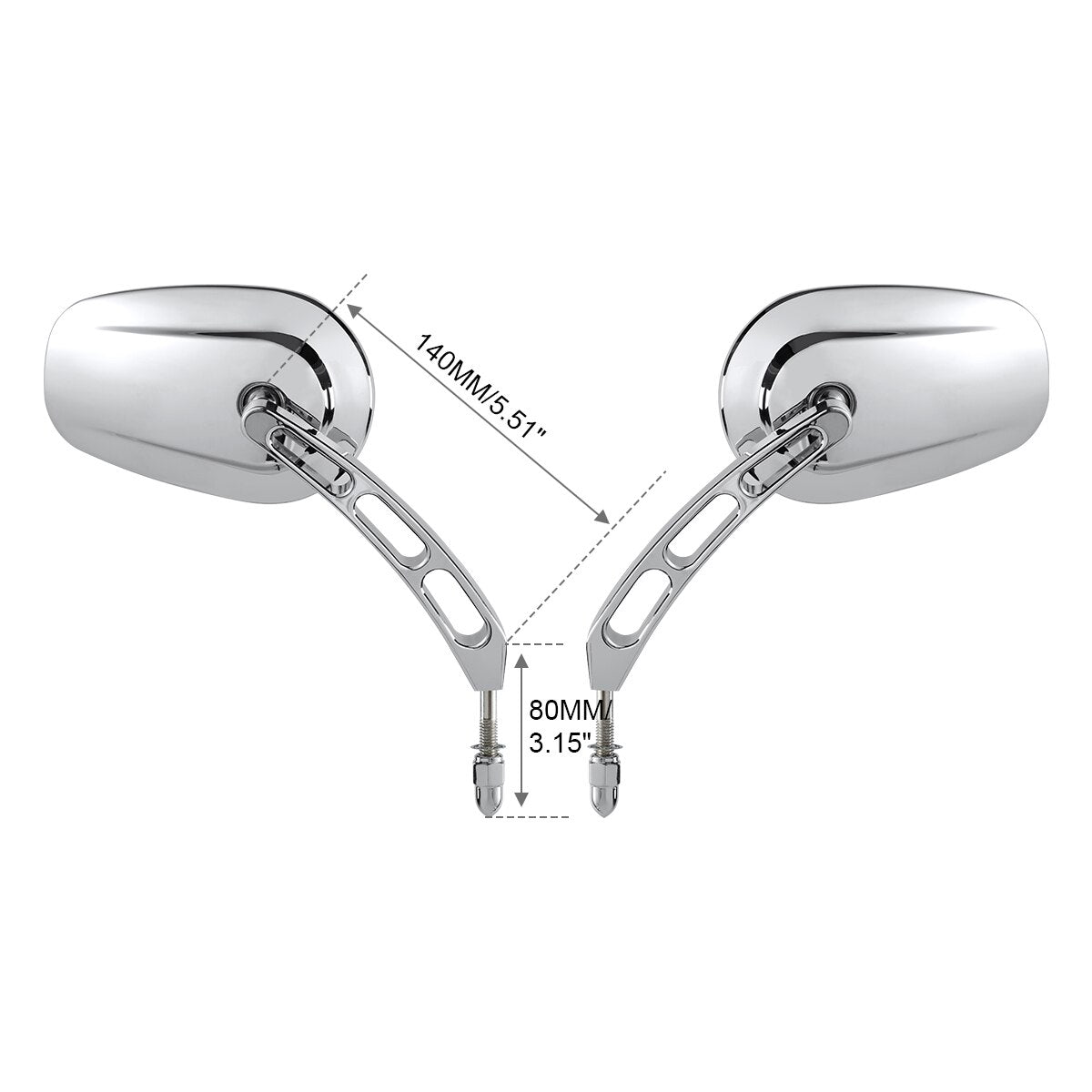 Voodoo Cycle House Custom Mirrors For Harley-Davidson & Custom Applications Touring Street Electra Glide Road King Sportster 883 1200 Dyna Fat Boy Bob Heritage Softail