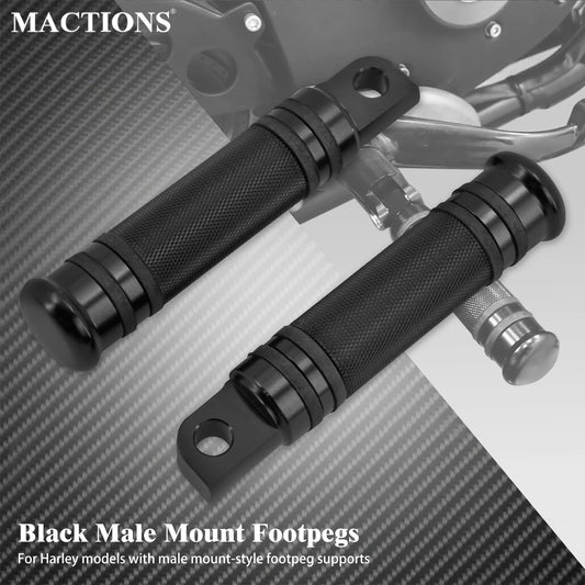 Voodoo Cycle House Custom Black Foot Pegs For Harley Touring Sportster 883 1200 XL Softail Dyna Low Rider