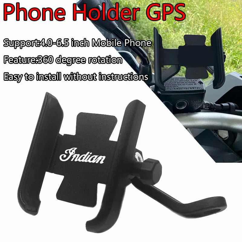 Voodoo Cycle House Indian FTR 1200 S FTR1200 Carbon / Rally Chief VINTAGE Scout CNC Handlebar - Mirror Mount Mobile Phone Holder
