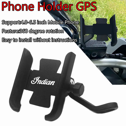 Voodoo Cycle House Indian FTR 1200 S FTR1200 Carbon / Rally Chief VINTAGE Scout CNC Handlebar - Mirror Mount Mobile Phone Holder