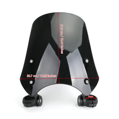 VOODOO CYCLE HOUSE ABS Motorcycle Windscreen Windshield for Harley Dyna Softail Models Black