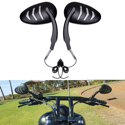 Voodoo Cycle House Custom Rearview Mirrors With LED Turn Signals For Harley Davidson