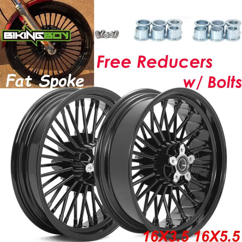 Voodoo Cycle House Custom Wheels For Touring Bagger Electra Glide FLHT Road King FLHR Street Glide FLHX 84-08 Front 16" 3.5" Rear 16" 3.5" 5.5" Wheel Rim Hub