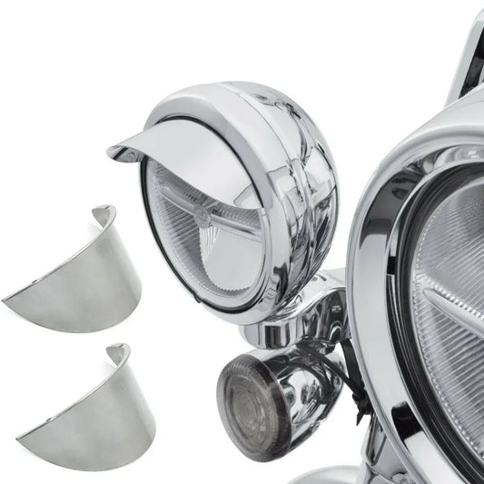 Voodoo Cycle House Pair of 4.5" Passing Lamp Visor SPOTLIGHT VISOR For Harley Davidson Touring Dyna Sports