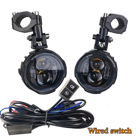 Voodoo Cycle House Pair of 100W Motorcycle Fog Lights Led Auxiliary Driving Light Spotlight