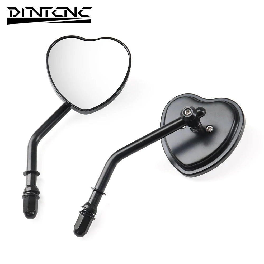 Custom Heart Shaped Rearview Mirrors Universal For Switchback FLD Street Bob FXDB Fat Bob FXDF Low Rider FXDL Wide Glide FXDWG