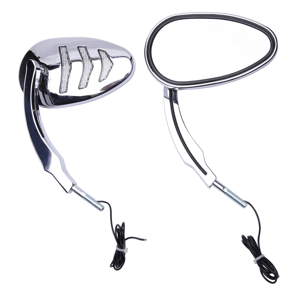 Voodoo Cycle House Custom Rearview Mirrors With LED Turn Signals For Harley Davidson