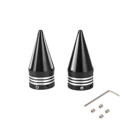 Voodoo Cycle House Custom CNC Front Axle Nut Covers Spike Caps Aluminum for Harley Touring Street Electra Glide Fat Boy Road King