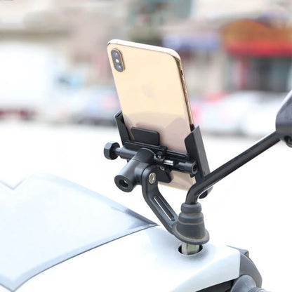 Voodoo Cycle House Indian FTR 1200 S FTR1200 Carbon / Rally Chief VINTAGE Scout CNC Handlebar - Mirror Mount Mobile Phone Holder