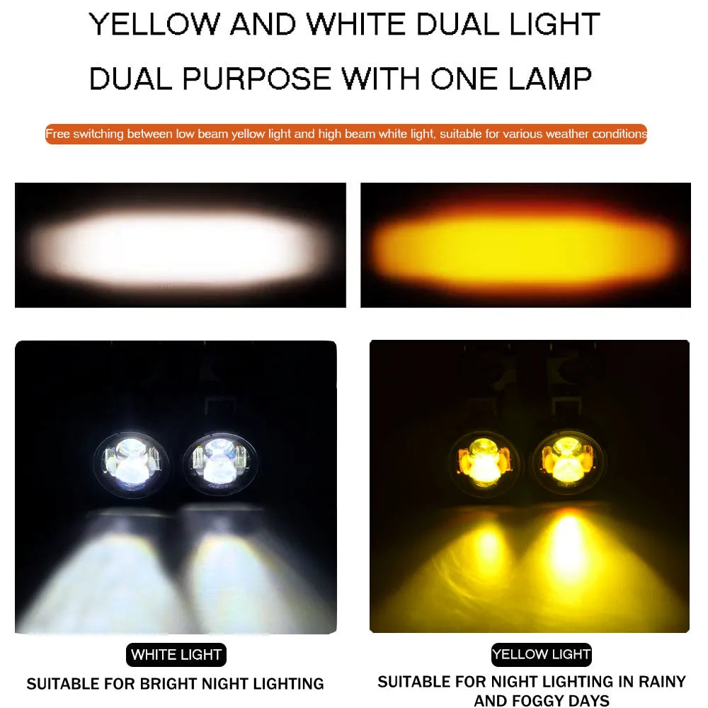 Voodoo Cycle House Pair of 100W Motorcycle Fog Lights Led Auxiliary Driving Light Spotlight