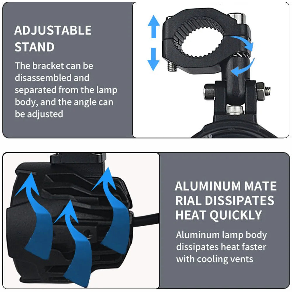Voodoo Cycle House Pair of 100W Motorcycle Fog Lights Led Auxiliary Driving Light Spotlight